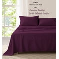 thumbnail image 5 of 100% Pima Cotton Twin Size 4-PCs Sheet Set (Solid, Plum) Fits 27-30â€ Deep Pocket, 600 Series Sateen Weave, 5 of 5