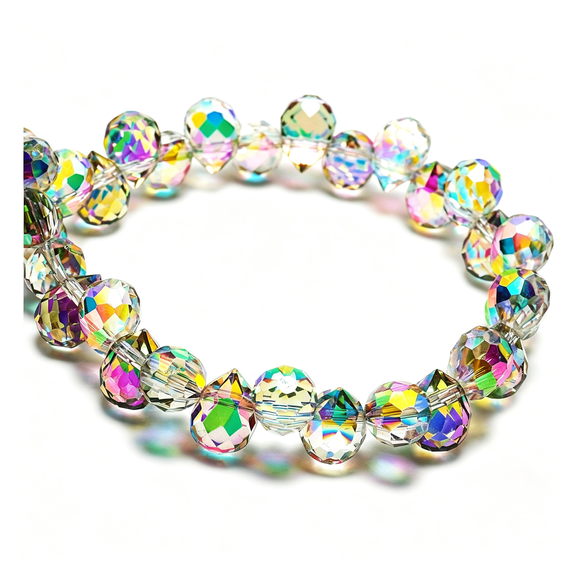 DESIGNICE 8X11Mm Sparkle Teardrop Faceted Crystal Beads Bead Crafts for Adults(82-88Pcs,Sunny Pink)