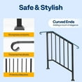 thumbnail image 5 of SPECSTAR 2-Pack Hand Rails for Outdoor Steps, 3 Step Galvanized Steel Railing Kit, Curved Ends and Safty Balusters Exterior Hand Railing, 5 of 9