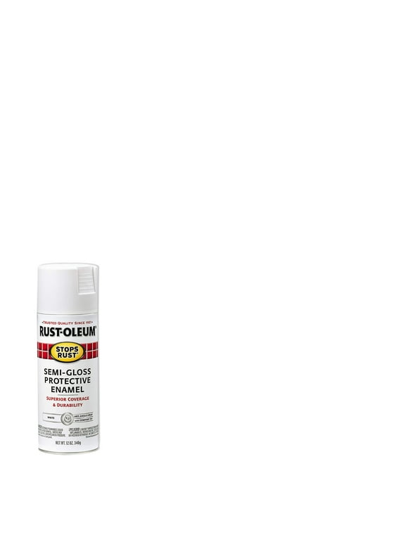 White, Rust-Oleum Stops Rust Semi-Gloss Protective Enamel Spray Paint-7797830, 12 oz