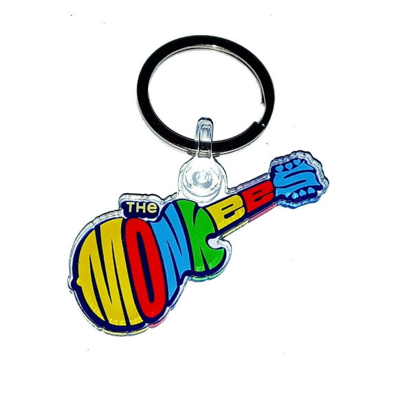 The Monkees retro promo KeyChain mini color guitar logo