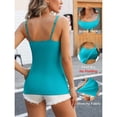 thumbnail image 3 of ANFERRY Womens Cotton Camisoles with Shelf Bra Solid Basic Spaghetti Straps Tank Tops Camis Pack of 2, 3 of 12