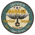 thumbnail image 1 of JACOB'S Garage 12" Round Metal Sign Man Cave Home Wall Décor 200120027179, 1 of 1