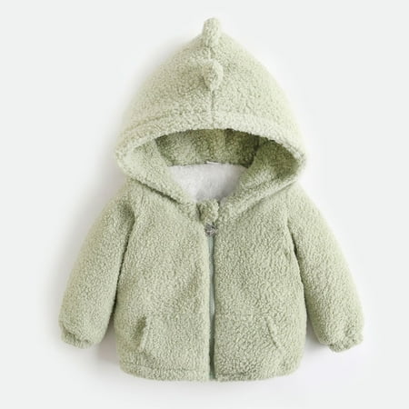 

ZHUASHUM Baby Girls Boy Cute Zipper Fleece Thick Hooded Warm Outwear Kid Coats