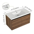 thumbnail image 2 of Historyli Go5H Floating Bathroom Vanity With Ceramics Counter top Sink, Wall Mounted 2 Doors Bathroom Storage locker Set, Enclosed Storage Space, Hanging Bath locker, 2 of 9