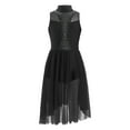 thumbnail image 3 of iiniim Girls Kids Lyrical Ballet Dance Dress Figure Ice Skating Leotard Skirted Sleeveless Performance Black 14, 3 of 7