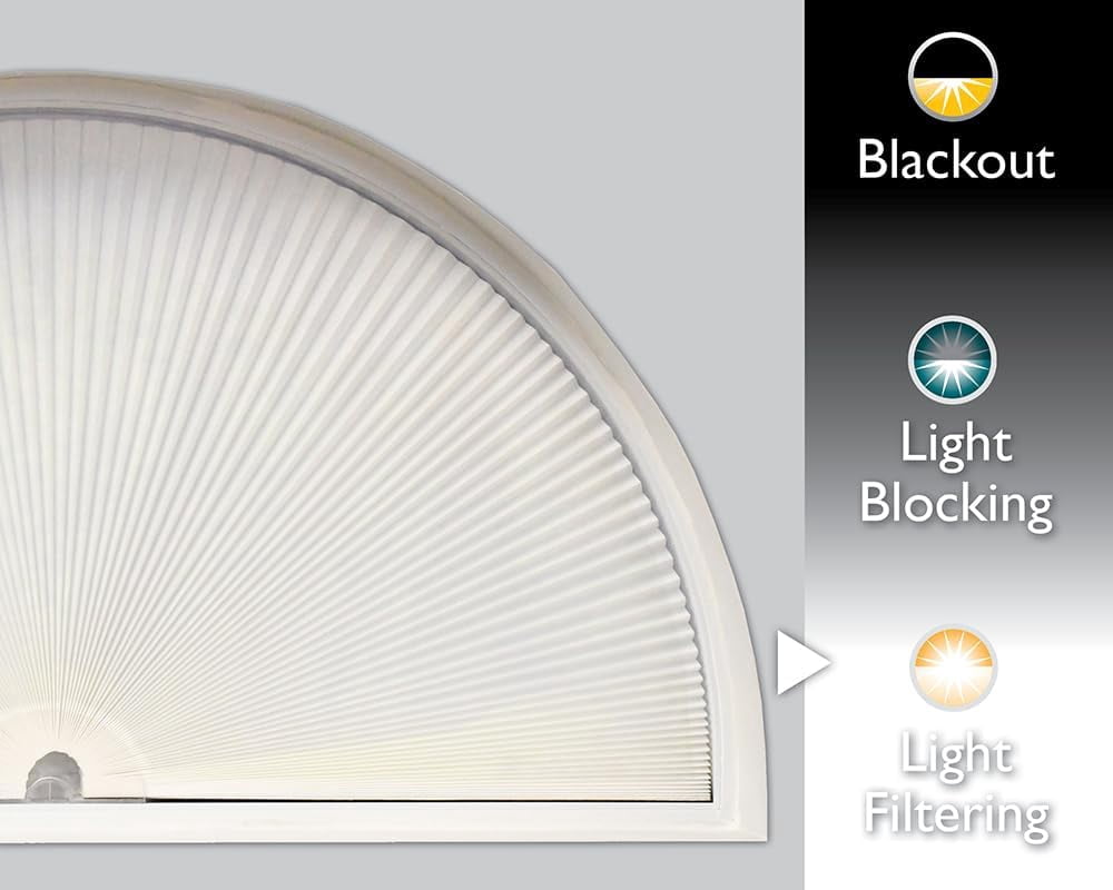 Redi Shade No Tools Original Arch Light Filtering Cellular Fabric Shade Natural, 72" W x 36" L