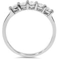 thumbnail image 3 of JewelMore 1 Carat (ctw) 14K White Gold Round Diamond Ladies 5 Five Stone Wedding Anniversary Stackable Ring Band, 3 of 6