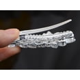 thumbnail image 5 of Silver Tone Zirconnia Czech Crystal Rhinestone Flower Bridal Hair Clip Pin, 5 of 6