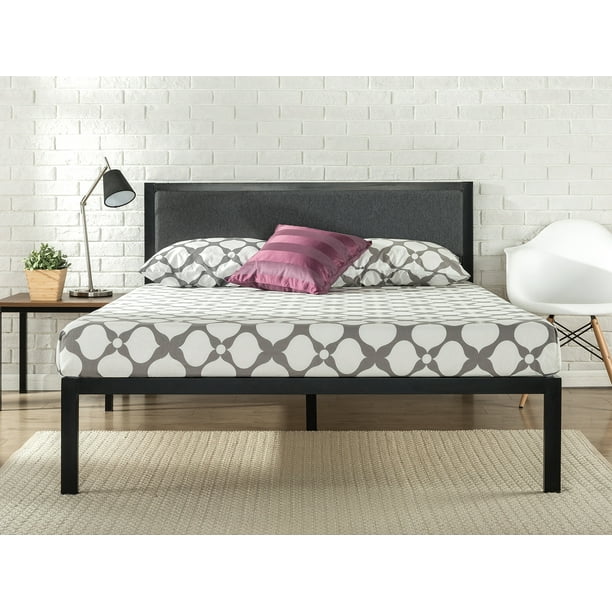 Zinus Korey 38 Metal Platform Bed With Upholstered Headboard King Com Zinus Korey 38 Metal Platform Bed With, Metal Platform Bed Frame King With Headboard