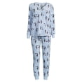 thumbnail image 5 of Jaclyn Intimates Long Sleeve Henley Printed Pajamas (Women's) 2 Piece Set, 5 of 5