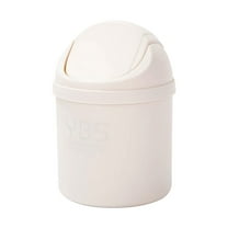Plastic Mini Wastebasket Trash Can with Swing Lid, Tiny Desktop Waste Garbage Bin for Home, Office, Kitchen, Vanity Tabletop, Bedroom, Bathroom (1.5L Capacity)