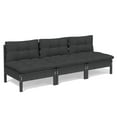 thumbnail image 4 of vidaXL Solid Pinewood 3-Seater Patio Sofa with Cushions Furniture Multi Colors, 4 of 39