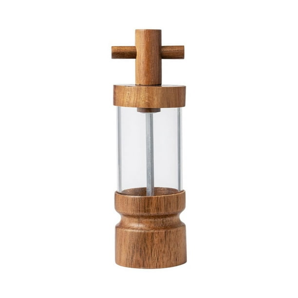 Molinillo manual de pimienta pequeño con ajustes de grosor ajustables Molinillo de pimienta Madera para viajes Regalos de vacaciones al aire