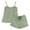 shorts set 43#Green, variant on WAYUTE Shorts Sets for Women Elegant Spaghetti Straps Camisole Top and Drawstring Shorts Classic Solid Color Summer Coordinated Outfit Outfit Sets