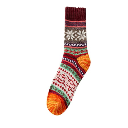 

Henpk Clearance Womens Socks Women Fashion Print Loose Christmas Socks Thick Warm Stocking Comfortable
