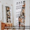 thumbnail image 5 of Sliding Closet Curtains for Bedrooms Door,Accordion Look Privacy Temporary Boho Window Drape Geometric Print Patterned Design Blackout Curtain for Doorway Girl Dorm Nursery Farmhouse Decor,Black White, 5 of 19