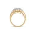 thumbnail image 3 of FB Jewels 10kt Yellow Gold Mens Round Diamond Offset Square Cluster Ring 1/3 Cttw, 3 of 4