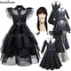 thumbnail image 1 of Disfraz de Wednesday Addams para niña, novedad de 2023, Vestidos para niña, Vestidos de fiesta de malla, disfraces de Carnaval de 3 a 10 años, 1 of 3