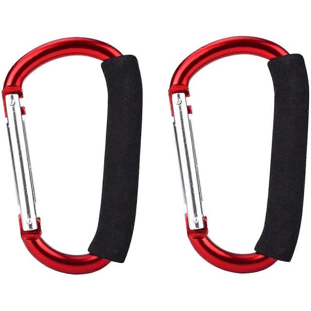 KAIYANG Percha con forma de D para herramientas con mango y gancho de transporte con agarre de espuma, color dorado, 2 unidades, color rojo