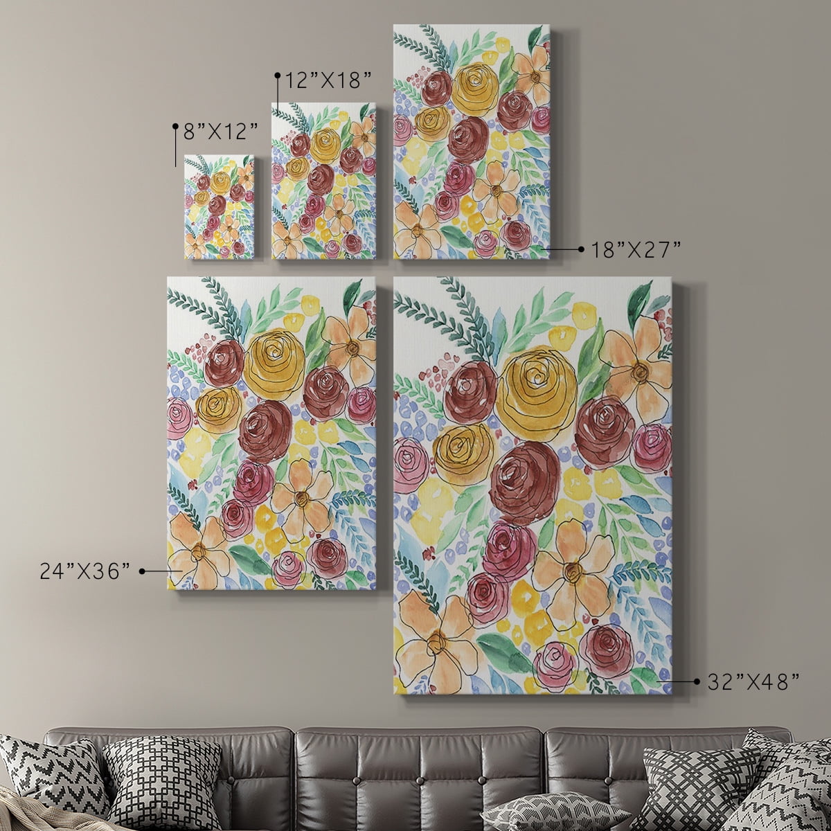 Flower Carousel II Premium Gallery Wrapped Canvas - Ready to Hang