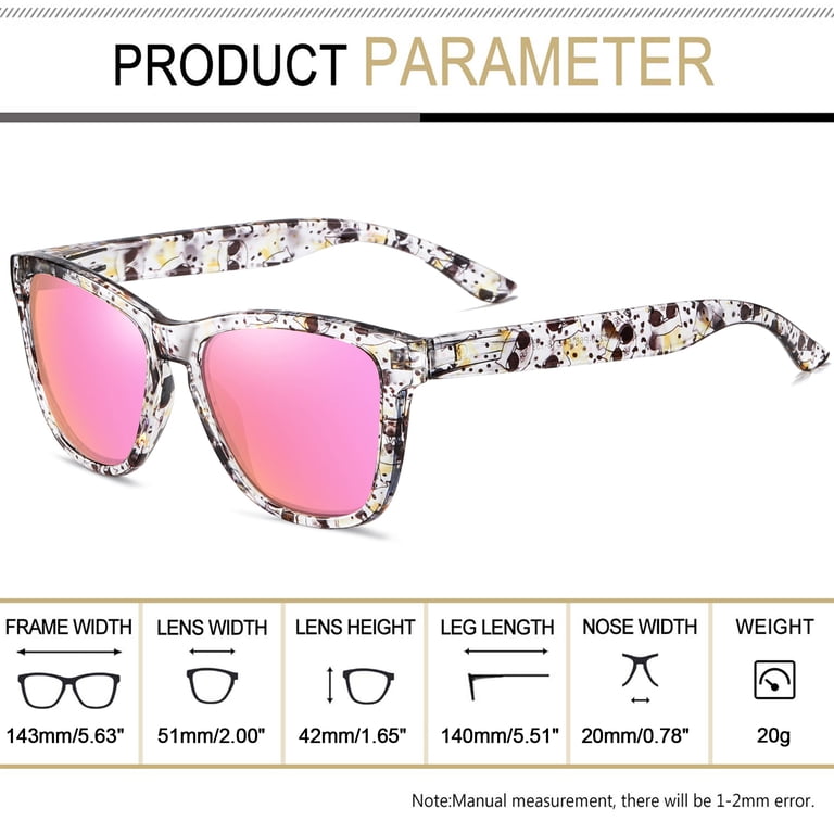 Joopin Retro Polarized Sunglasses Women, Pink Mirrored photo 7