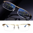 thumbnail image 4 of Gafas de lectura progresivas de protección multi- Hombres Mujeres Marco flexible Hombres Mujeres Gafas de lectura Gafas portátiles Vintage Oro 250 Grado, 4 of 9