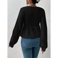 thumbnail image 4 of Womens Long Sleeve Slimming Sweater Casual V Neck Collared Knit Jumper Tops, 4 of 8