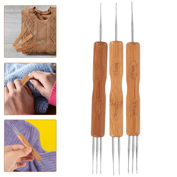 CIMAXIC Scarf Crochet Hooks Light Brown 3-Pcs