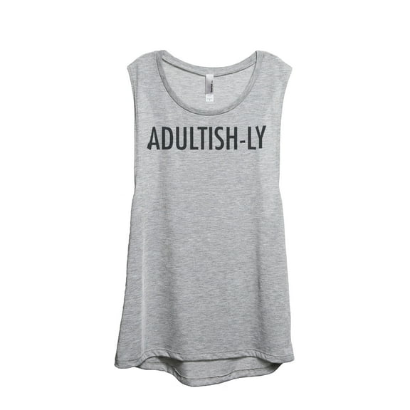 Adultish Adulting Women's Sleeveless Muscle Tank Top Sport Grey Small