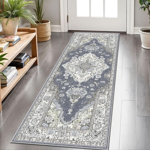 Hallway Runner Rug 2'x6' Washable Area Rugs Non Slip Laundry Rug Runner Floor Carpet Runners for Hallways Entryway Laundry Room Kitchen