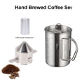 thumbnail image 3 of YAHHU Pour Over Coffee Maker Set Stainless Steel Cup with Filter Lid and Jar for Travel Camping, 3 of 9
