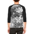 thumbnail image 2 of Non-Metallic Disco Ball Mens Raglan T Shirt White-Black SM, 2 of 2
