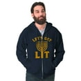 thumbnail image 5 of Hanukkah Menorah Let's Get Lit Unisex Fleece Graphic Zip Up Hoodie Brisco Brands 5X, 5 of 6
