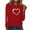 Red 3, variant on Plus Size Blouse Valentine Love Heart Womens Blouses Crew Neck Red Long Sleeve Pullover Womens Plus Size Tops,L