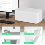 Binazon Cable Management Box, Cord Organizer Box for Table, Hide Power Strips & Cords 2-Pack