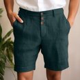 thumbnail image 3 of Fanxing Mens Shorts Cotton Beach Short Pants Outdoor Solid Color Summer Short Pants Army Green,S, 3 of 7
