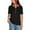 Black-05, variant on Mittory Summer Tops for Women Vacation Trendy V Neck Button Short Sleeve Shirts Basic Casual Loose Comfy Tunic Blouse
