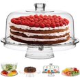 thumbnail image 1 of Soporte multiusos 6 en 1 transparente bandeja servir multifuncional extragrande soporte pasteles acrílico tapa cúpula cocina fiestas cumpleaños bodas, 1 of 7