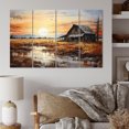 thumbnail image 2 of Designart "Dusk Scenery at the Barn I" Farmhouse Wall Art Prints Set, 2 of 5