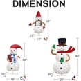 thumbnail image 5 of Baxluxe 3 Pieces Lighted Snowman for Halloween Decor, Twinkling Christmas Snowman Family Set with Hat, Outdoor Yard Floor Mount Decorative Snowman, Holiday Decor for Yard, Garden, Porch, Lawn, 5 of 7