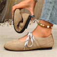 thumbnail image 6 of Lace Up Ballet Flats for Women Mary Jane Shoes | Round Toe, Faux Suede, Slip On, Low Heel, Soft Insole, Arch Support, All Day Comfort, Daily Walking, Casual Ballerina Shoes, 6 of 8