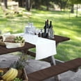 thumbnail image 6 of Picnic Table Cover with Bench Covers Fitted Tablecloth, 3-Piece Set Table Clothes for 6 Foot Rectangle Tables Oxford Cloth Backing with Elastic Edge Brown, 6 of 6