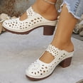 thumbnail image 3 of Modisza Sandals for Women 2026 Summer Ankle Strap Low Wedge Heel Slides Hollow Out Closed Toe Platform Slip on Walking Shoes White 7, 3 of 7