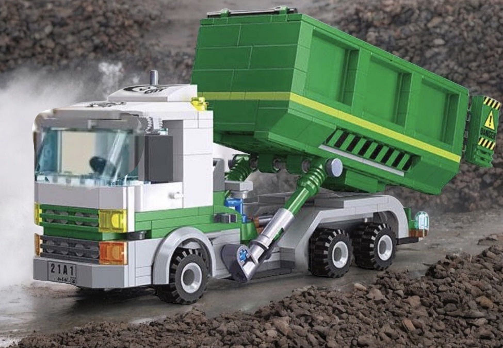 General Jim’s Toys & Bricks Roll-Off Skip Loader Dump Truck, Construction Toy Building Set, Hobby Display