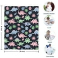 thumbnail image 4 of Black Cartoon Dinosaurs Leaves Pattern Blanket,Comfortable Soft Flannel Throw Blanket,All Season,Warm Lightweight Blankets for Sofa Bed Couch Living Room Chair,30"x40", 4 of 4