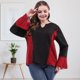 thumbnail image 5 of Camisetas Sueltas De Manga Larga Para Mujer, Camisetas De Colores De Empalme De Talla Grande, Camisetas Con Cuello En V Likrtyny Mujer, 5 of 8