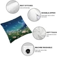 thumbnail image 4 of SHANXI Spring Throw Pillow Covers Square Night Sky Star Nature Scenery Grass Botanical Aesthetic Floral Blue Green Velvet Comfortable Decorative Bedroom 12x12in, 4 of 5