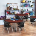 thumbnail image 2 of Regency Kee 42 in. Round Adjustable Classroom Table- Cherry & 4 Andy 12 in. Stack Chairs- Black & Grey Base, 2 of 6