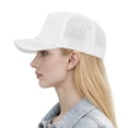 thumbnail image 7 of TOPTIE Snapback Baseball Cap with Rope, Adjustable Vented Performance Hat, Laser Cut Mesh Cap for Men Women - White, 7 of 7